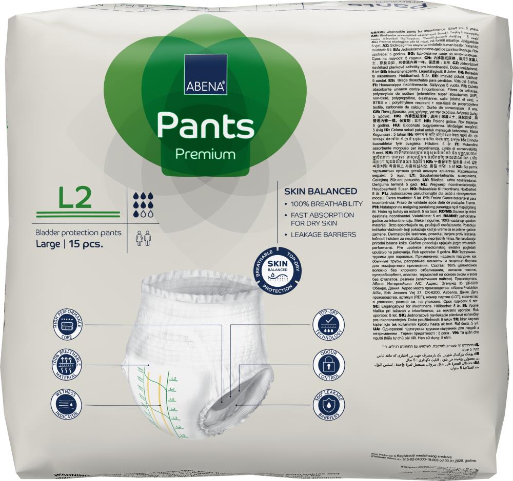 Abena Pants Premium - L2 (80 - 110 cm) Karton