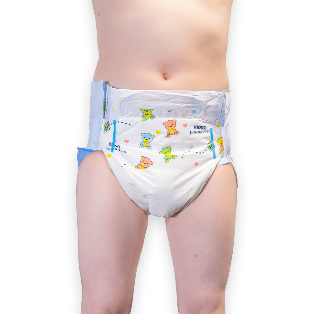 Kiddo Junior Plus Blau - bunte Erwachsenenwindel - M - Probe