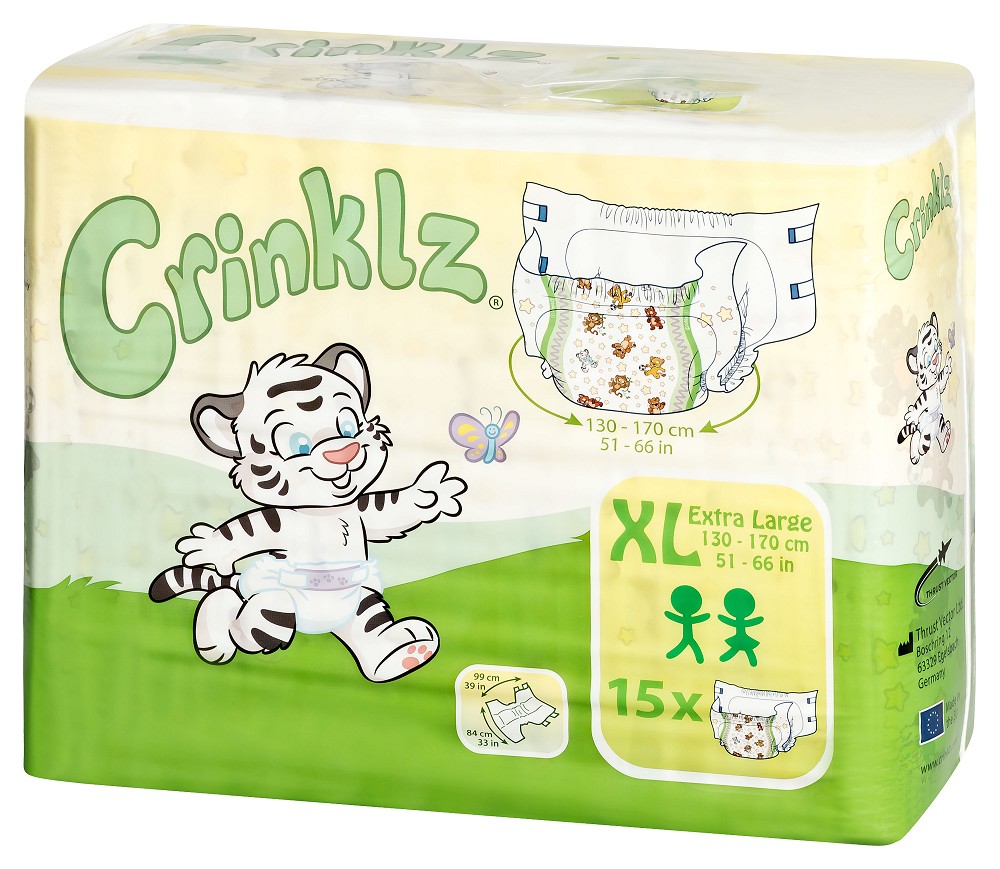 Crinklz Windeln mit lustigem Motiv - XL - Karton